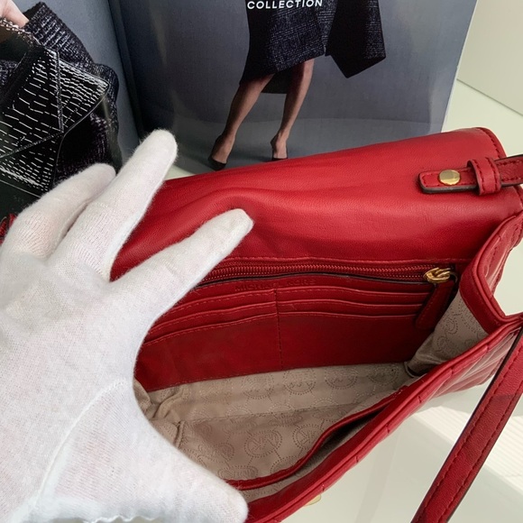 Michael Kors Quilted Red Leather Crossbody Bag - Picture 7 of 10